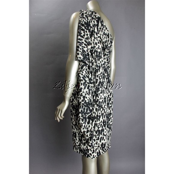 $1995 New MICHAEL KORS Animal Print Black Off White Silk Dress 4 - Picture 5 of 7